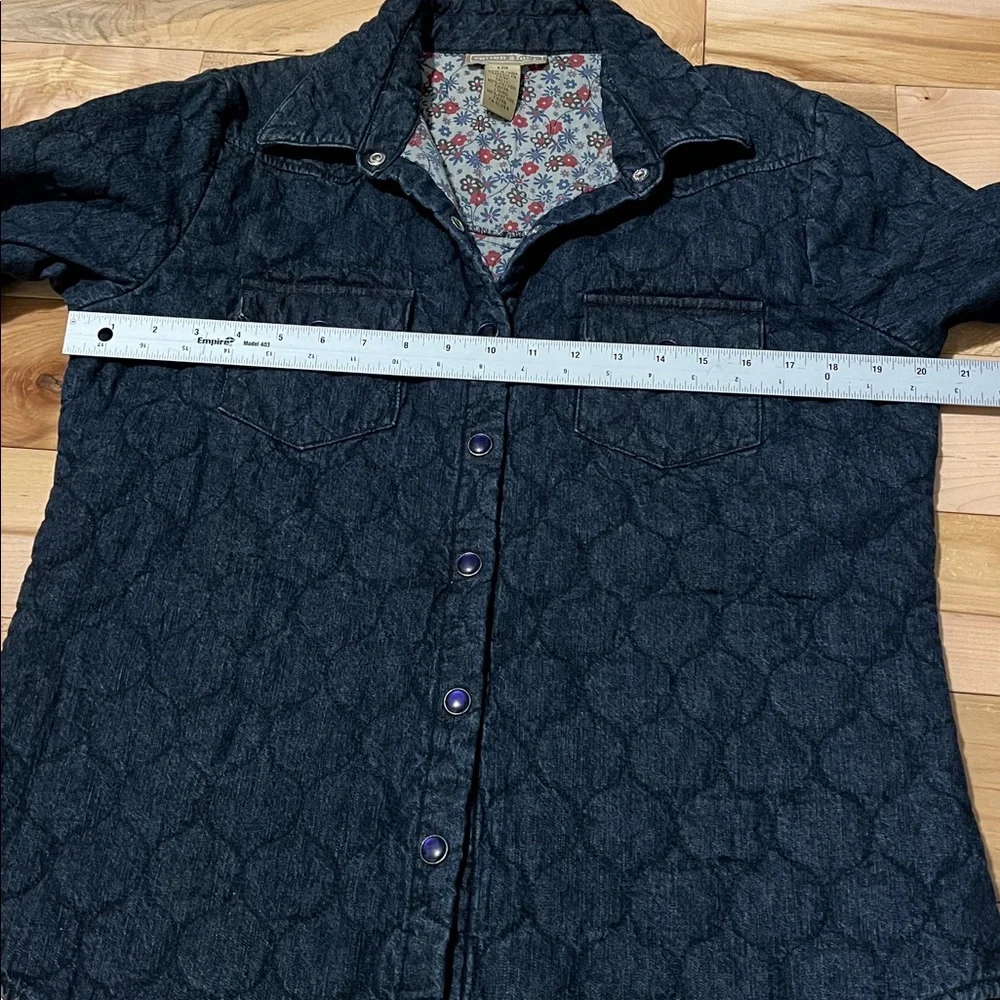 Cotton Ginny Dark Denim Quilted Shirt - Picture 3 of 12